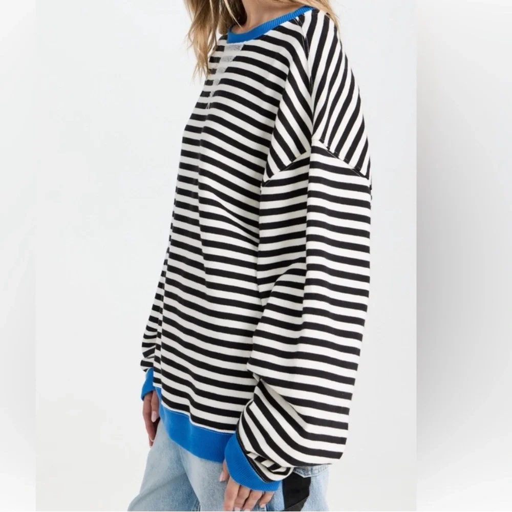 We The Free Classic Stripe Sweatshirt XS - Picture 3 of 8